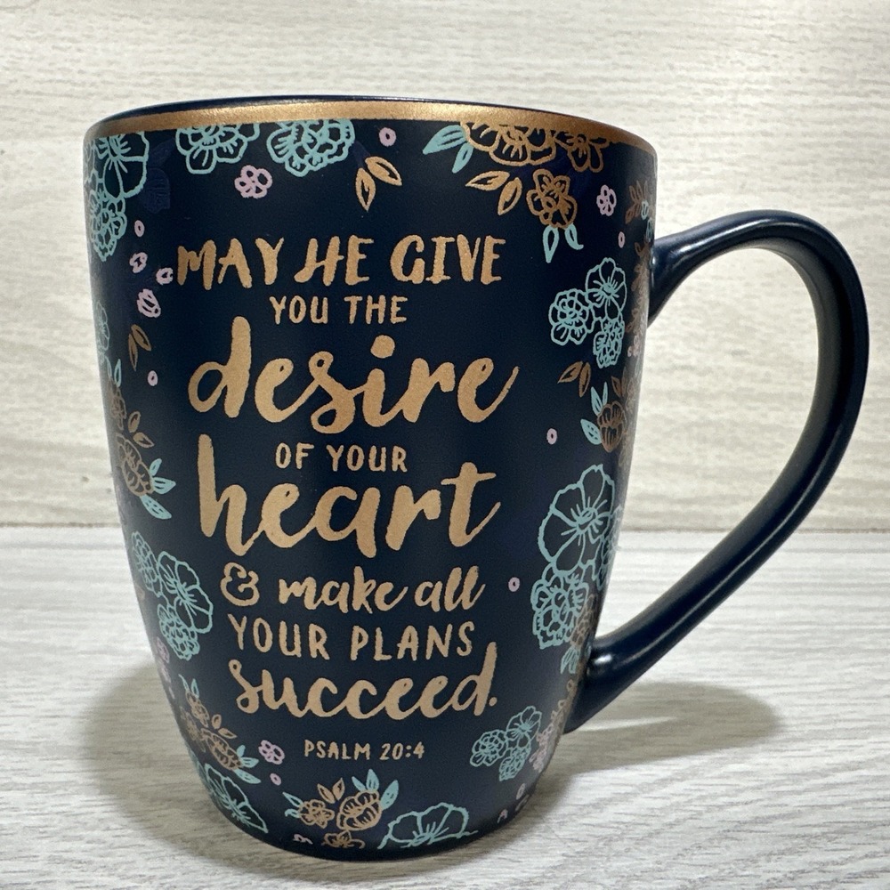 CHRISTIAN ART GIFTS Psalm 20:4 Desire Of‎ Heart Ceramic 4x3.5" Coffee Mug 2017